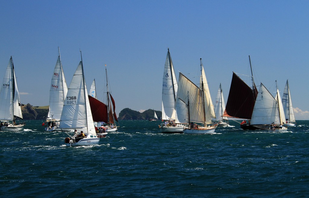 Rounding Tapeka Point -  Tall Ships and Classics regatta in the Bay of Islands © Steve Western www.kingfishercharters.co.nz